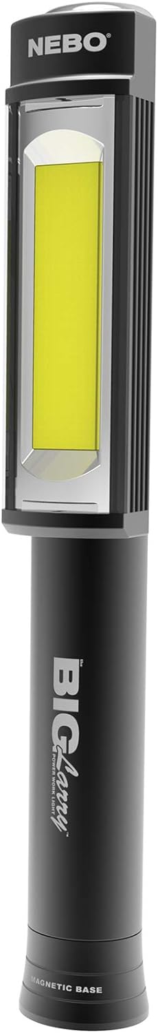 Nebo Big Larry black 400 Lumens C-O-B LED Work Light Flashlight (3 AA Batteries Included),