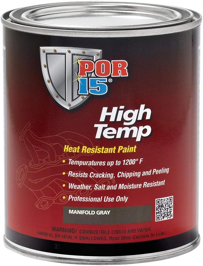 POR-15 High Temperature Heat Resistant Paint,Gray,8 Fluid Ounce