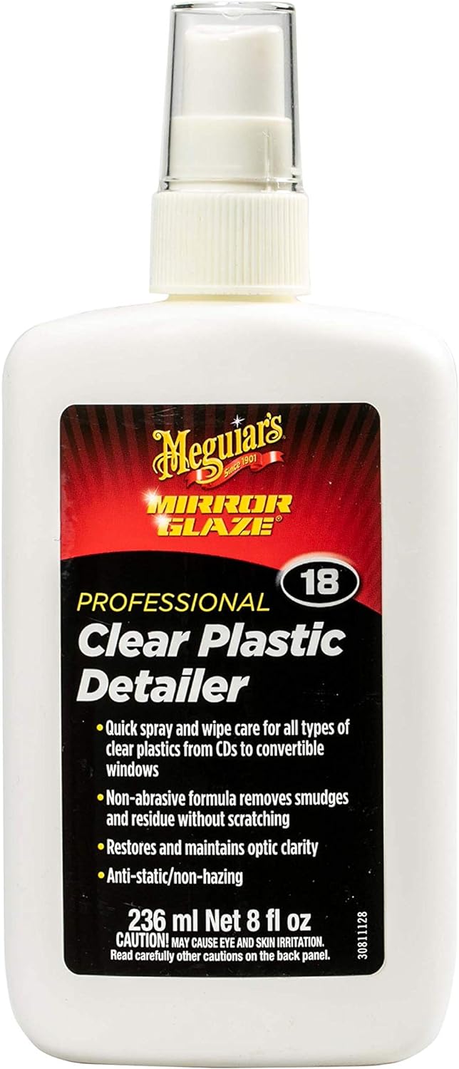 Meguiar’s M1808 Mirror Glaze Clear Plastic Detailer, 8 Fluid Ounces