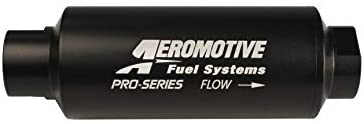 Aeromotive 12310 In-Line Fuel Filter (10-m Fabric Element, ORB-12 Port, Nickel-Chrome, Pro-Series, 2-1/2" OD)