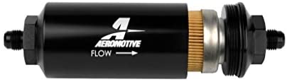 Aeromotive 12347 In-Line Filter (- AN-6 Male 10 Micron Fabric Element Bright Dip Black Finish)