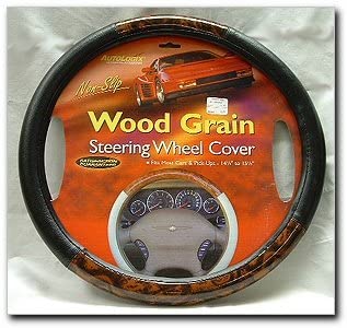 Allison 54-6464 Wood Grain Steering Wheel Cover, Black