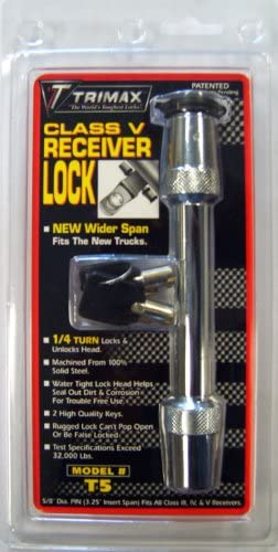 Trimax T5 Premium Chromed Forged Steel 5/8" Class V Extended Receiver Lock (3 1/2" Span)