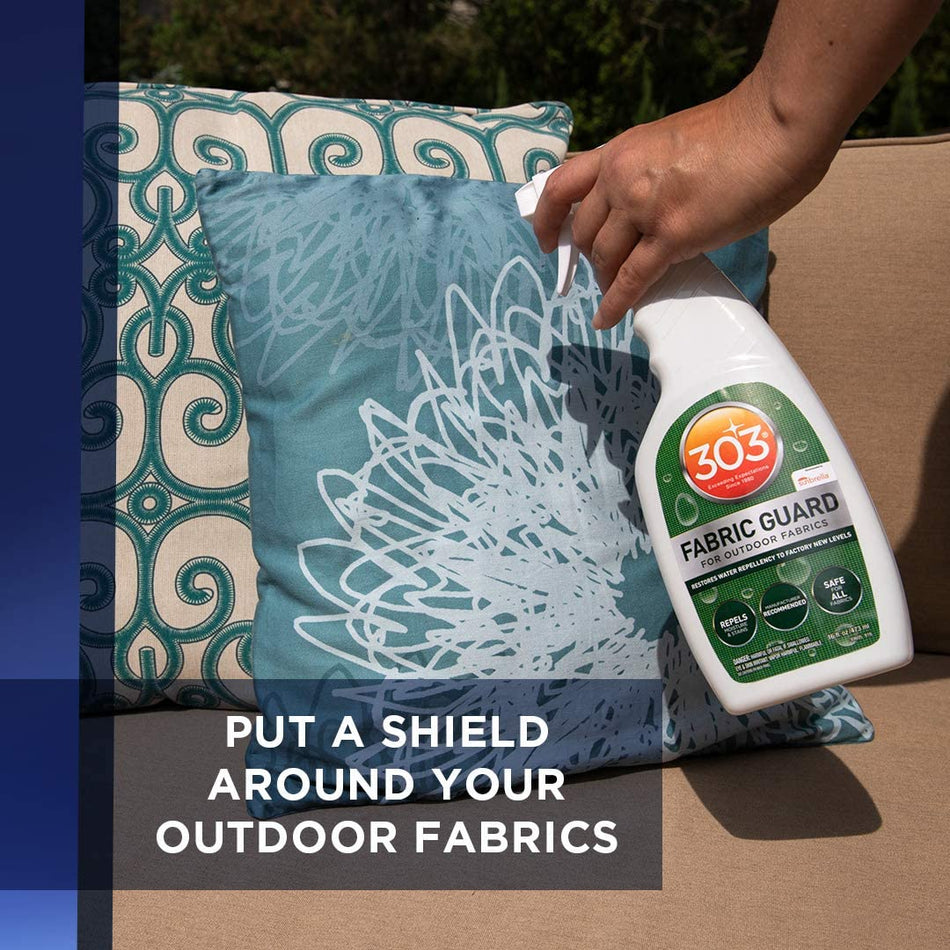 303 Fabric Guard - For Outdoor Fabrics - Restores Water Repellency To Factory New Levels - Repels Moisture And Stains - Manufacturer Recommended - Safe For All Fabrics, 16 fl. oz. (30605CSR)