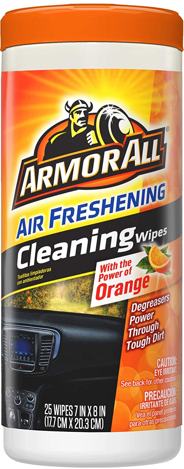 Armor All-10260B Car Interior Cleaner Wipes for Dirt & Dust - Cleaning for Cars & Truck & Motorcycle, Orange, 25 Count, 10831