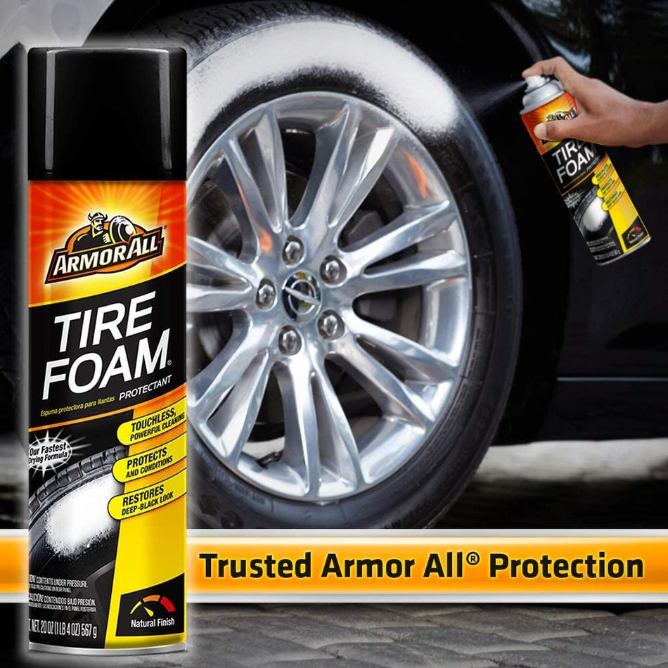 Armor All Car Tire Foam Spray Bottle, Protectant Cleaner for Cars, Truck, Motorcycle, 4 Oz, 9767