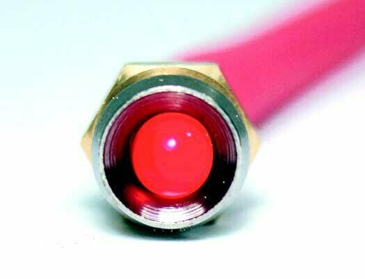 LED INDICATOR LIGHT -- RED FLASHING -- CHROME BEZEL -- 12 VDC