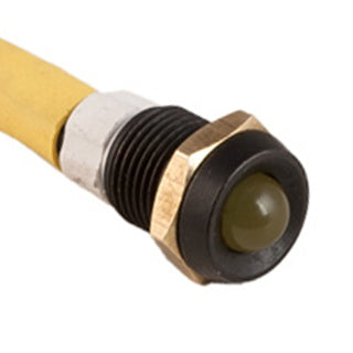LED INDICATOR LIGHT -- AMBER -- BLACK BEZEL -- 12 VDC