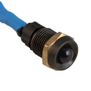 LED INDICATOR LIGHT -- BLUE -- BLACK BEZEL -- 12 VDC