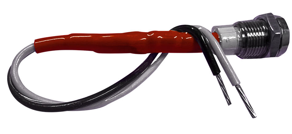 LED INDICATOR LIGHT -- RED SUPERBRIGHT -- CHROME BEZEL -- 12 VDC