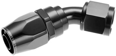 -04 AN 45 degree aluminum hose end - black