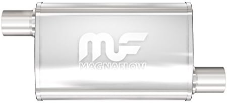 MagnaFlow Performance Exhaust Muffler 11235: 2.25"/2.25" Inlet/Outlet, 4x9x14" Oval, Stainless Steel, Satin Finish