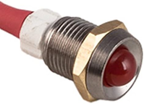 LED INDICATOR LIGHT -- RED -- CHROME BEZEL -- 12 VDC