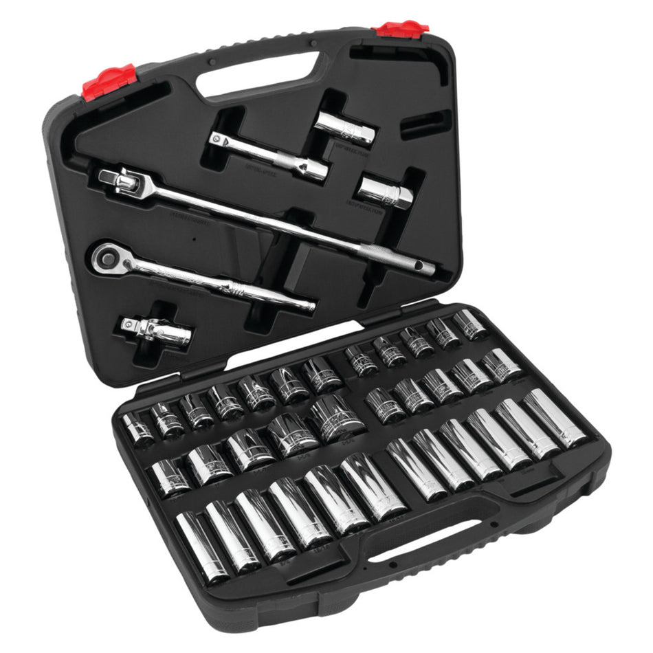 Performance Tool W32905 40 pc. 1/2" Dr. Mechanic's Socket Set