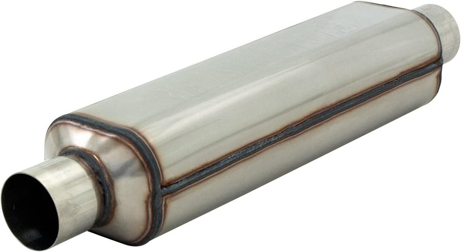 Flowmaster 12418304 (HP-2) 2.25" Inlet x 2.25" Outlet 304S Muffler with Moderate Sound