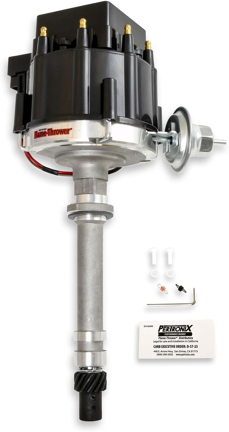 PerTronix D1000 Flame-Thrower Black Cap Distributor HEI for Chevrolet Small Block/Big Block