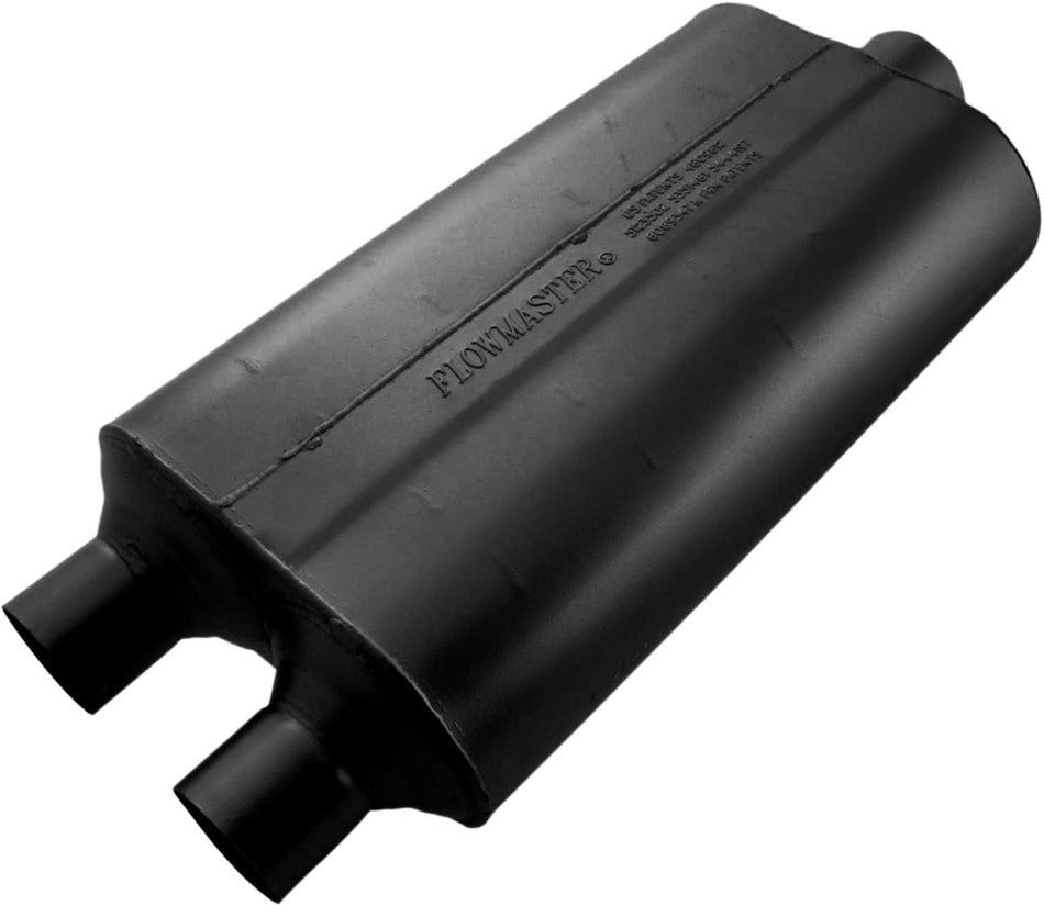 Flowmaster 8524553 Super 50 Muffler 409S - 2.25 Dual IN / 3.00 Center OUT - Moderate Sound,Black
