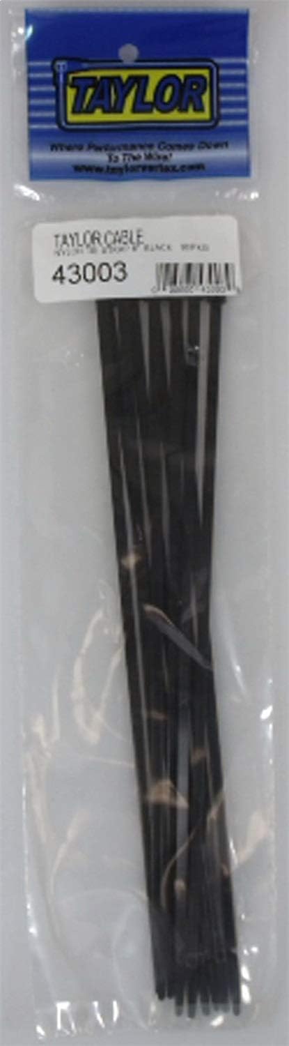 Taylor Cable 43003 Black 8" Tie Strap - Set of 10