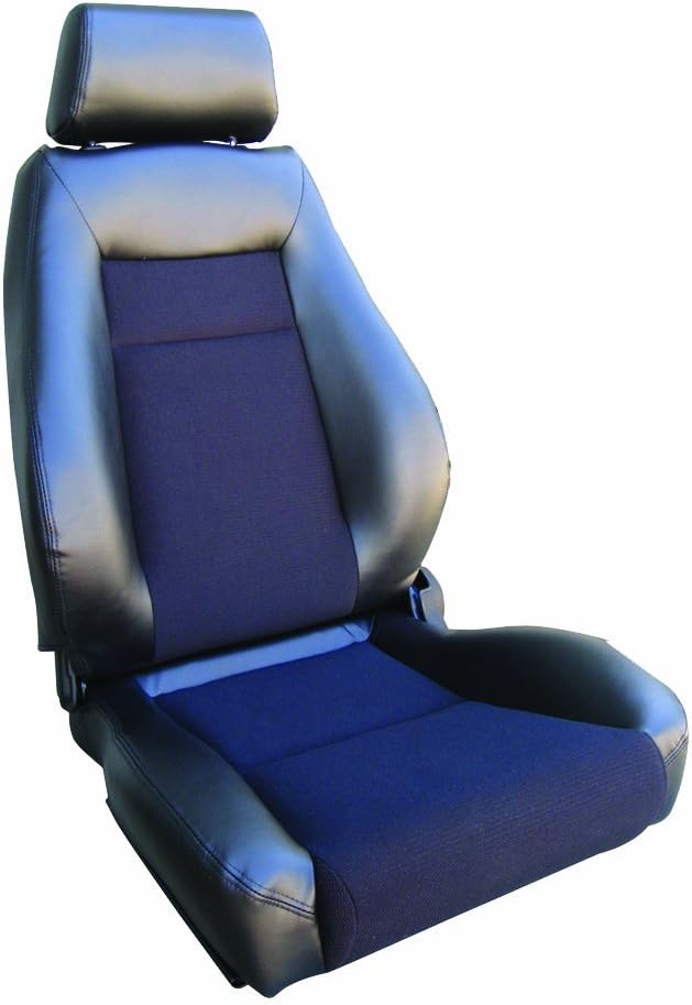 ProCar by Scat 80-1100-71R Black Vinyl Sides, Black Velour Insert Racing Elite Recliner Right Seat