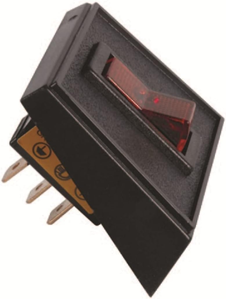 JT&T Products (2980F) - 20 AMP @ 12 Volt - S.P.S.T., Illuminated On/Off Red Rocker Switch in Panel Mount Combination