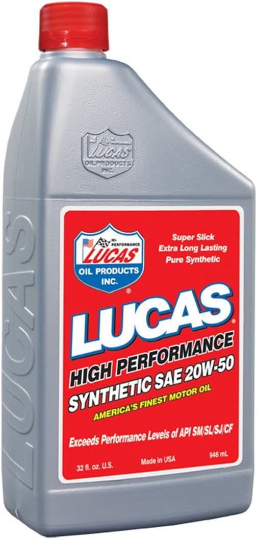 Lucas Oil 10054 SAE 20W-50 Synthetic Racing Oil - 1 Quart Bottle