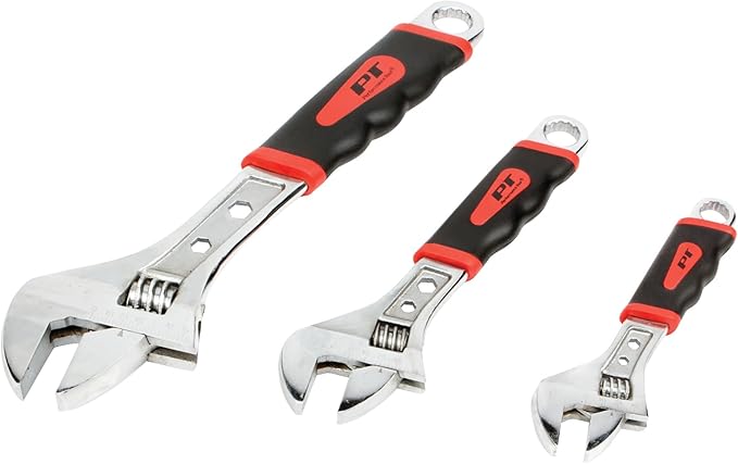 Performance Tool W30703 3 Piece Cushion Grip Adjustable Wrench Set