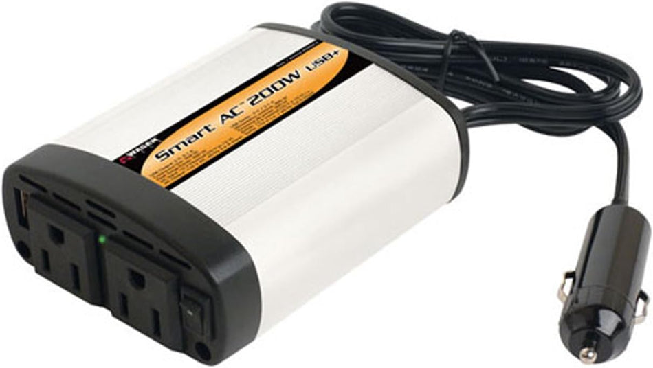 Wagan 2402-5 Smart AC 200W Inverter with 5V 2.1Amps. USB Power Port