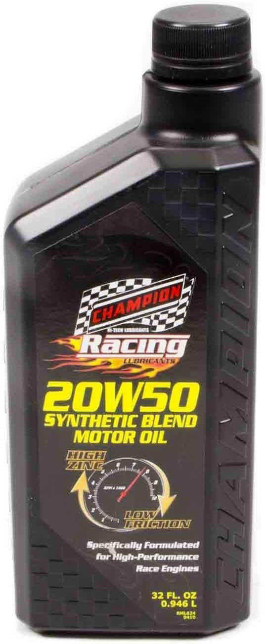 Champion Brands 4111H 20w50 Synthetic Racing Oil, 1 Quart