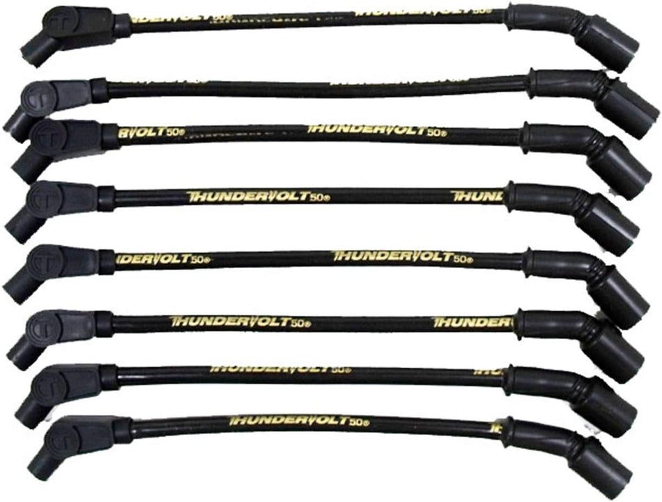 Taylor Cable 98014 ThunderVolt 50 10.4mm Ignition Wire Set Black For Vehicles w/LS Truck Headers 11.75 in. 135 Deg. Plug Boot ThunderVolt 50 10.4mm Ignition Wire Set