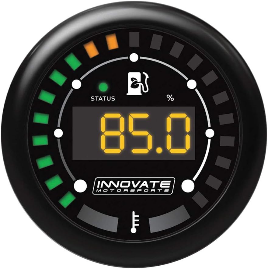 Innovate Motorsports 3904 MTX-D Dual Gauge Kit -Ethanol/Fuel Temp, 1 Pack, Black / White, 52mm