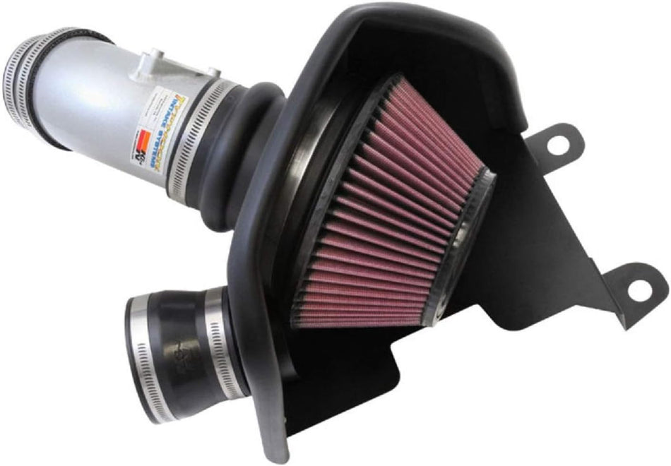 K&N Cold Air Intake Kit: High Performance, Guaranteed to Increase Horsepower: 2012-2015 Honda/Acura (Civic Si, ILX) 2.4L L4, 69-1019TS, Silver
