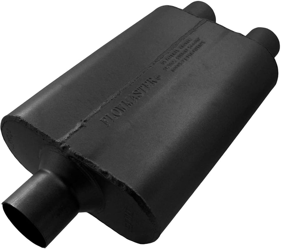 Flowmaster 9425422 40 Delta Flow Muffler - 2.50 Center IN / 2.25 Dual OUT - Aggressive Sound