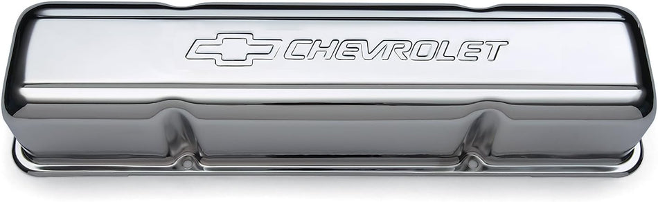 Proform 141-101 SBC Chrome Bowtie Valve Cover - Tall without Baffle