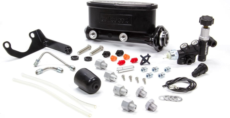 Wilwood 261-13269-BK Aluminium Tandem Master Cylinder Kit (w/ Brkt & Prop Valve 1in)