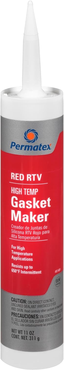 Permatex 81409 High-Temp Red RTV Silicone Gasket, 11 oz.