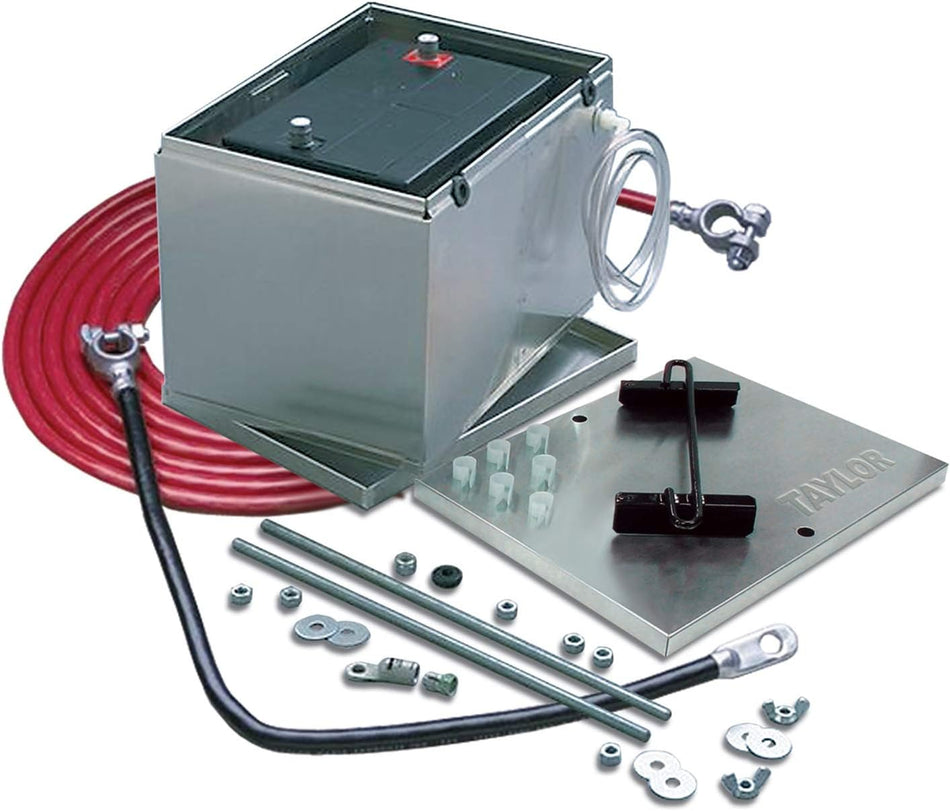 Taylor Cable 48101 Aluminum Battery Box with 16-Ft 2-Gauge Battery Cable Kit