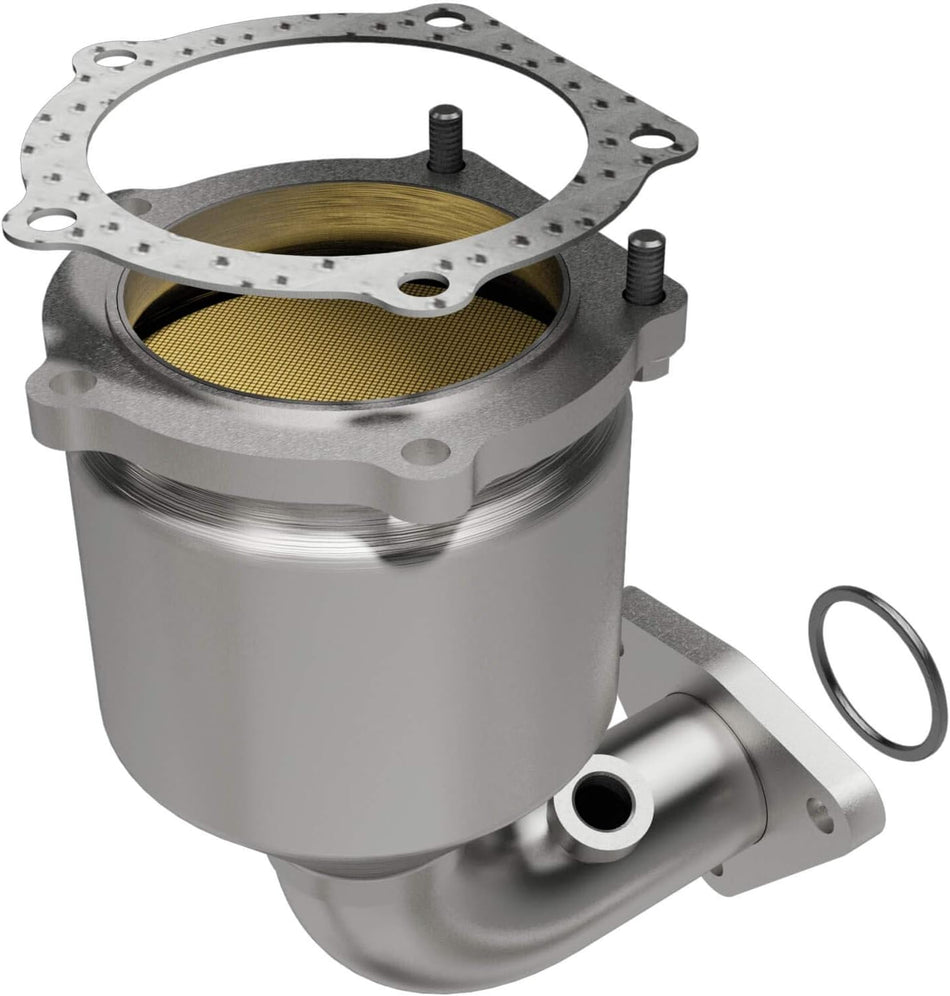MagnaFlow Exhaust Products 452231 Direct Fit California Catalytic Converter 2 in. Tubing 5 in. Inlet/2 in. Outlet L-6.5 in. W-5 in. L-9.1 in. Overall Not Air Tube Kit Adaptable Direct Fit California Catalytic Converter