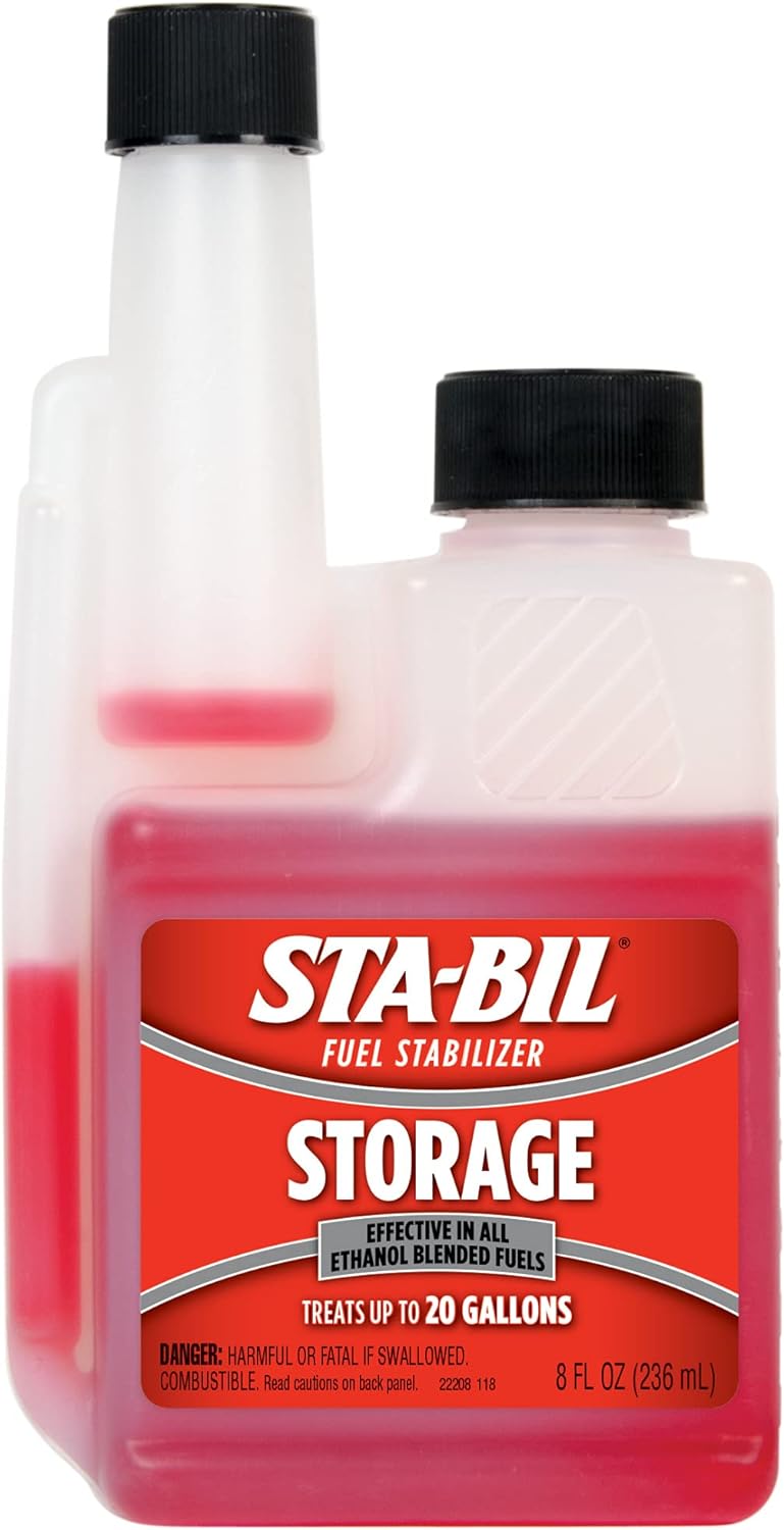 STA-BIL (22208) Storage Fuel Stabilizer - Guaranteed To Keep Fuel Fresh Fuel Up To Two Years - Effective In All Gasoline Including All Ethanol Blended Fuels - Treats Up To 20 Gallons, 8 fl. oz.