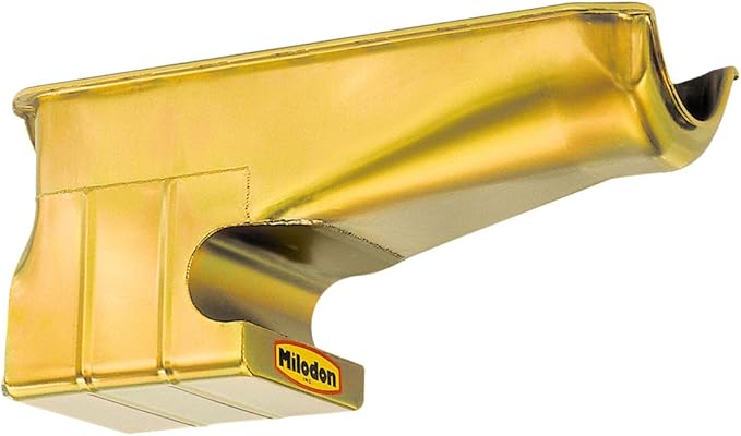 Milodon 31060 Steel, Gold Zinc Plated Street and Strip Oil Pan for Nova 1962-67