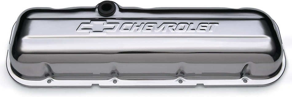 Proform 141-114 BBC Chrome Bowtie Valve Cover - Short with Baffle