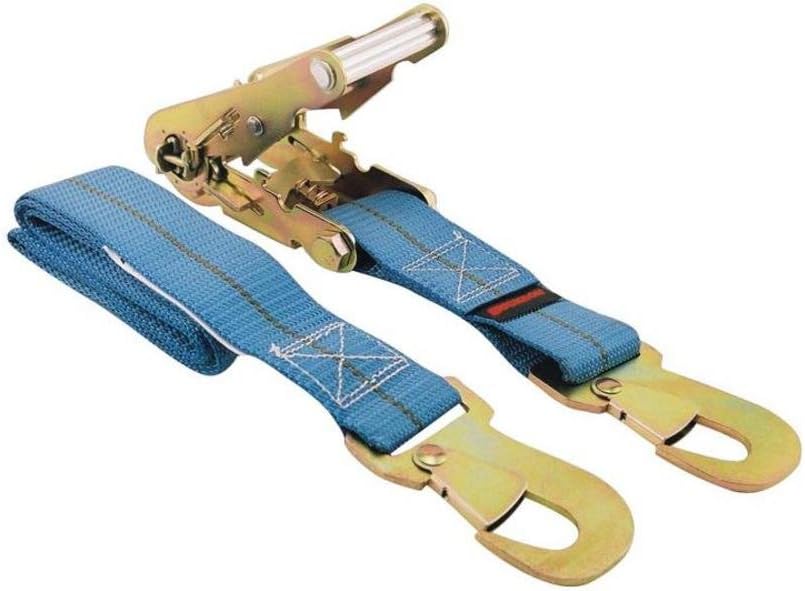 Erickson 58503 Blue 2" x 7' Car Tie-Down Strap with Snap Closure Hooks