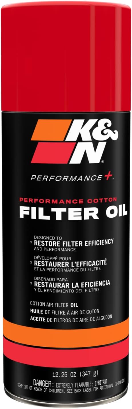 K&N Air Filter Oil: 12.25 Oz Aerosol; Restore Engine Air Filter Performance and Efficiency, 99-0516