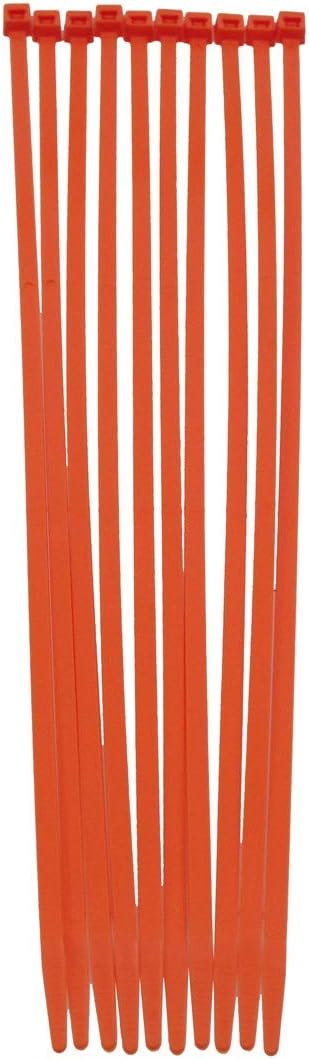 Taylor Cable 43033 Orange 8" Wire Tie Strap - Pack of 10