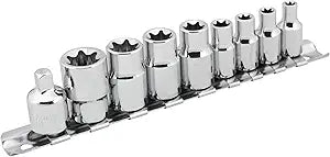 Performance Tool W1338 9-Piece External Star Socket Set