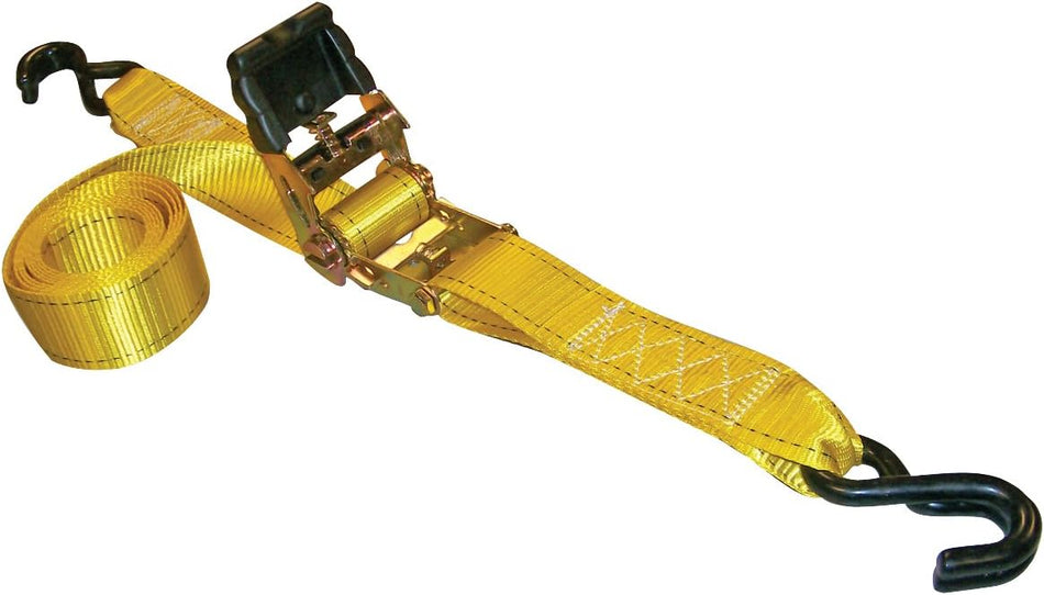 Erickson 34410 Pro Series Yellow 2" x 10' Rubber Handle Ratcheting Tie-Down Strap, (Pack of 2)