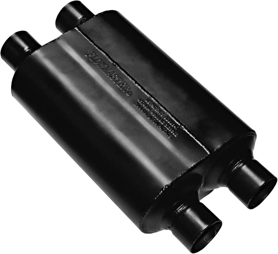 Flowmaster 9525454 Super 40 Muffler - 2.50  Dual IN / 2.50 Dual OUT - Aggressive Sound,Black