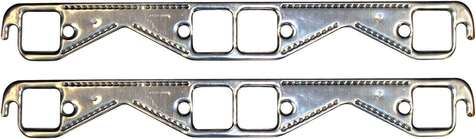 Proform 67921 Aluminum Exhaust Header Gasket with Square Ports for Small Block Chevy - Pair