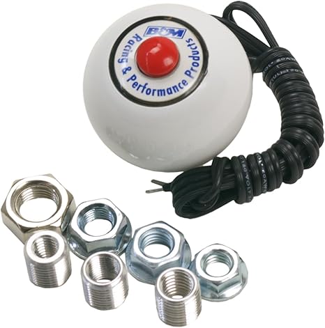 B&M 46112 White Replacement Shifter Knob with Button and SAE Threads