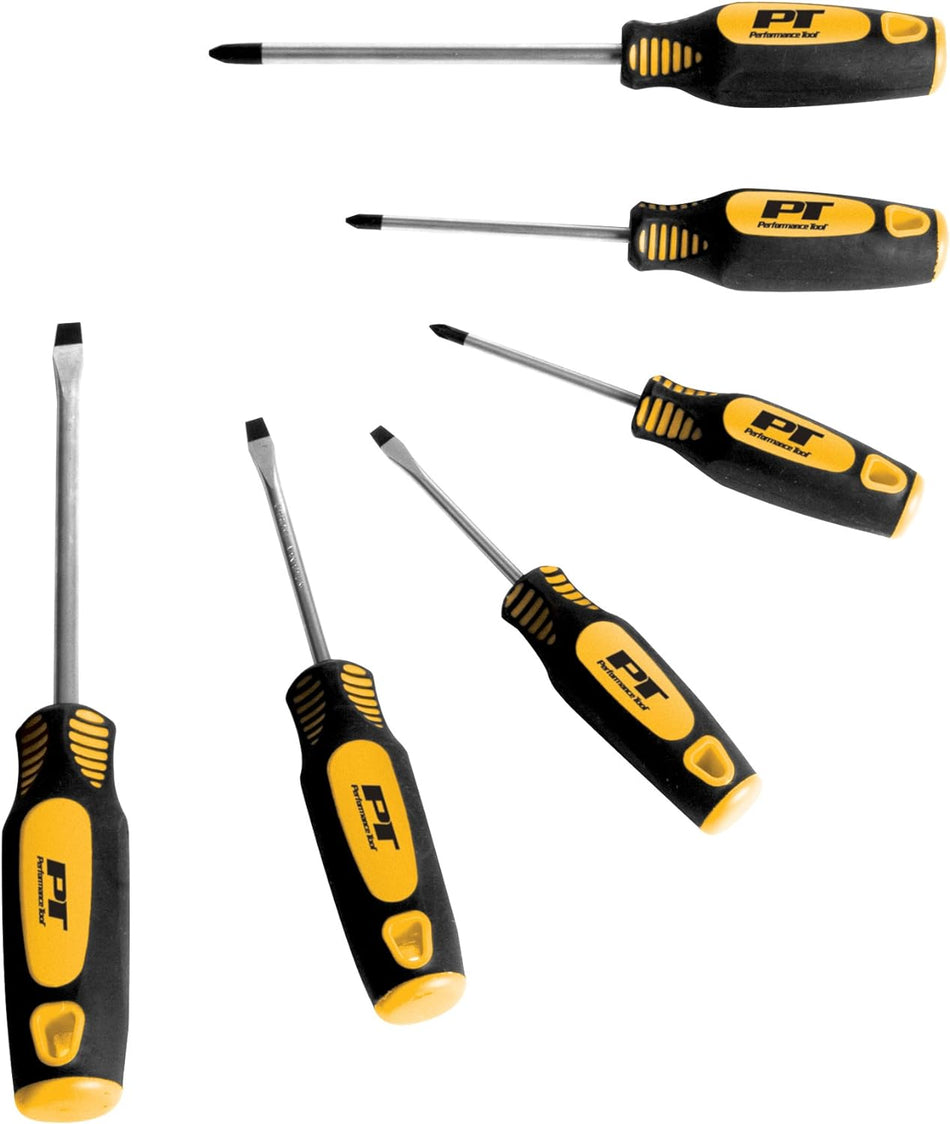 Performance Tool W1703 Screwdriver Set, 6-Piece