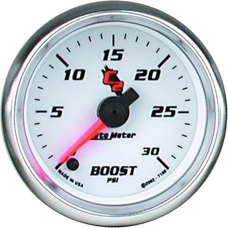 Auto Meter 7160 C2 2-1/16" 0-30 PSI Full Sweep Electric Boost Gauge